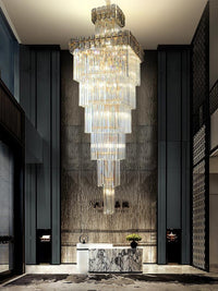 Gold Staircase Crystal Chandelier CL8899