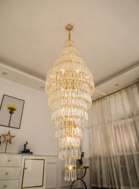 Gold Staircase Crystal Chandelier CL9866