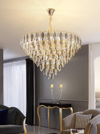 Gold Tiered Crystal Chandelier CL0902
