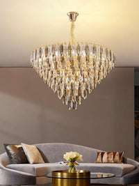 Gold Tiered Crystal Chandelier CL0902