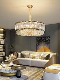 Gold Tiered Crystal Chandelier CL2303