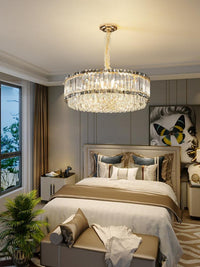 Gold Tiered Crystal Chandelier CL2303