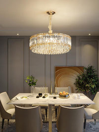 Gold Tiered Crystal Chandelier CL2303