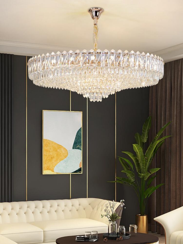 Gold Tiered Crystal Chandelier CL2410