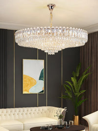 Gold Tiered Crystal Chandelier CL2410