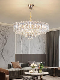 Gold Tiered Crystal Chandelier CL2410