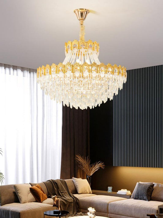 Gold Tiered Crystal Chandelier CL2419