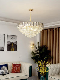 Gold Tiered Crystal Chandelier CL8068