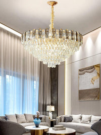 Gold Tiered Crystal Chandelier CL8068