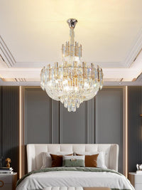 Gold Tiered Crystal Chandelier CL8165