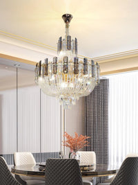 Gold Tiered Crystal Chandelier CL8165