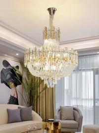 Gold Tiered Crystal Chandelier CL8165