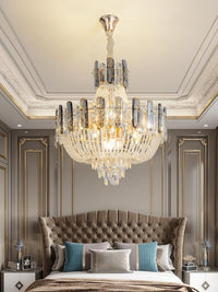 Gold Tiered Crystal Chandelier CL8165