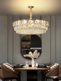 Gold Tiered Crystal Chandelier CL8665