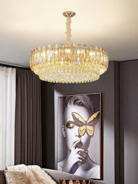 Gold Tiered Crystal Chandelier CL8866