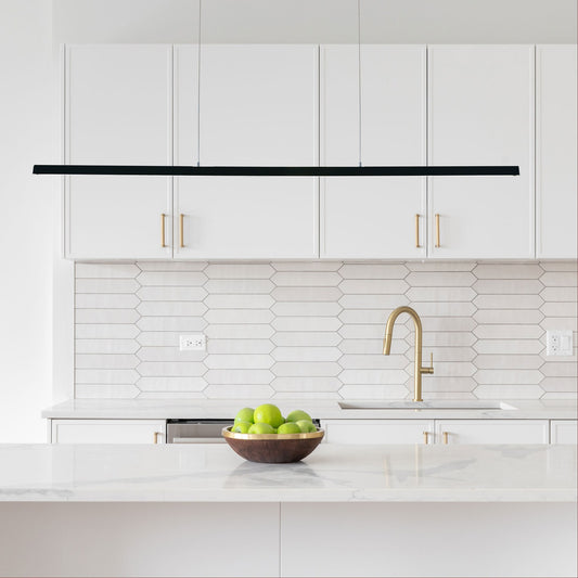 Black Linear LED Pendant SHARD 150cm — Tri-Colour Dining & Kitchen Island Light