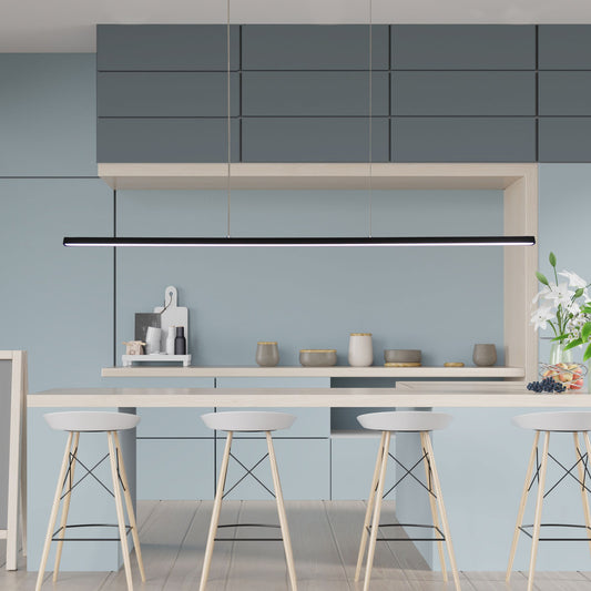 Black Linear LED Pendant SHARD 180cm — Tri-Colour Dining & Kitchen Island Light
