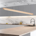 Ash Timber Linear LED Pendant ALPHA 150cm — Tri-Colour Dining & Kitchen Island Light