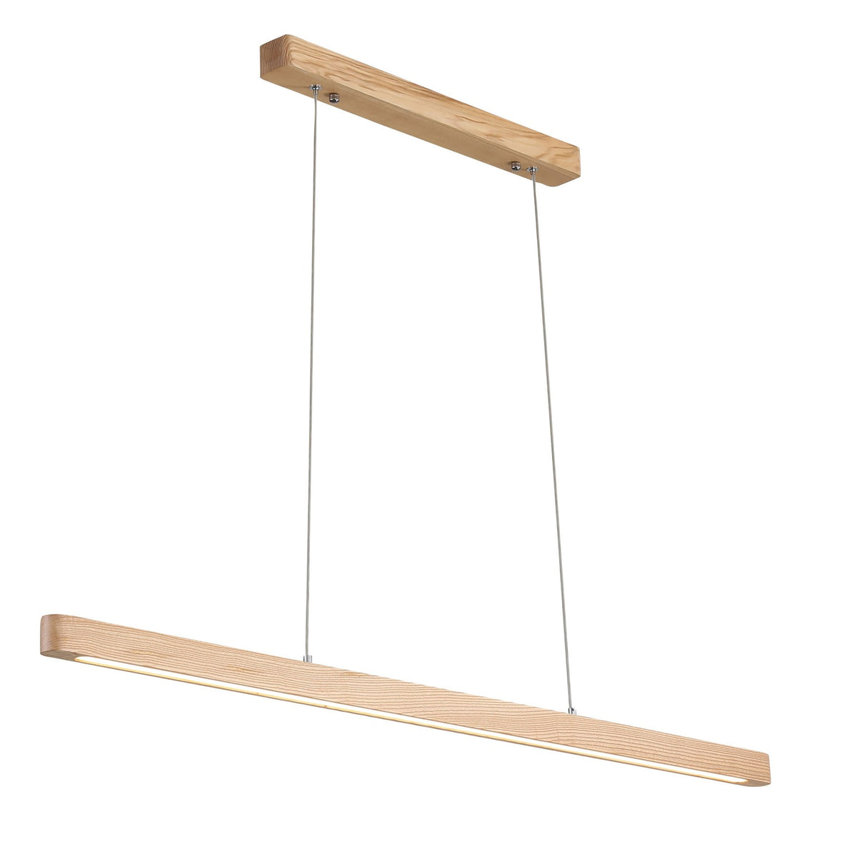 Ash Timber Linear LED Pendant ALPHA 150cm — Tri-Colour Dining & Kitchen Island Light