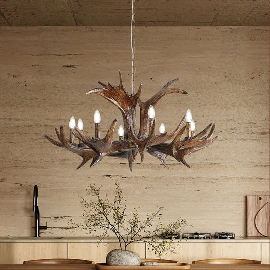 Antler Chandelier RAMURE 8 Light — Statement Dining & Entry Pendant