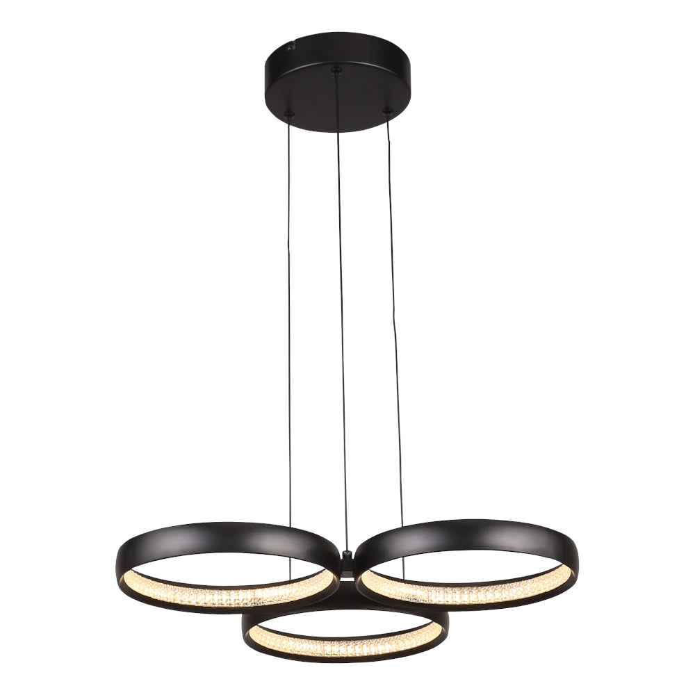 Olympus 3-Light LED Pendant — Black — view 2