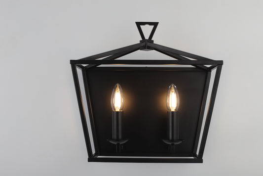 Perigan 2-Light Wall Light — Black