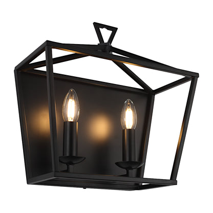 Perigan 2-Light Wall Light — Black — view 10