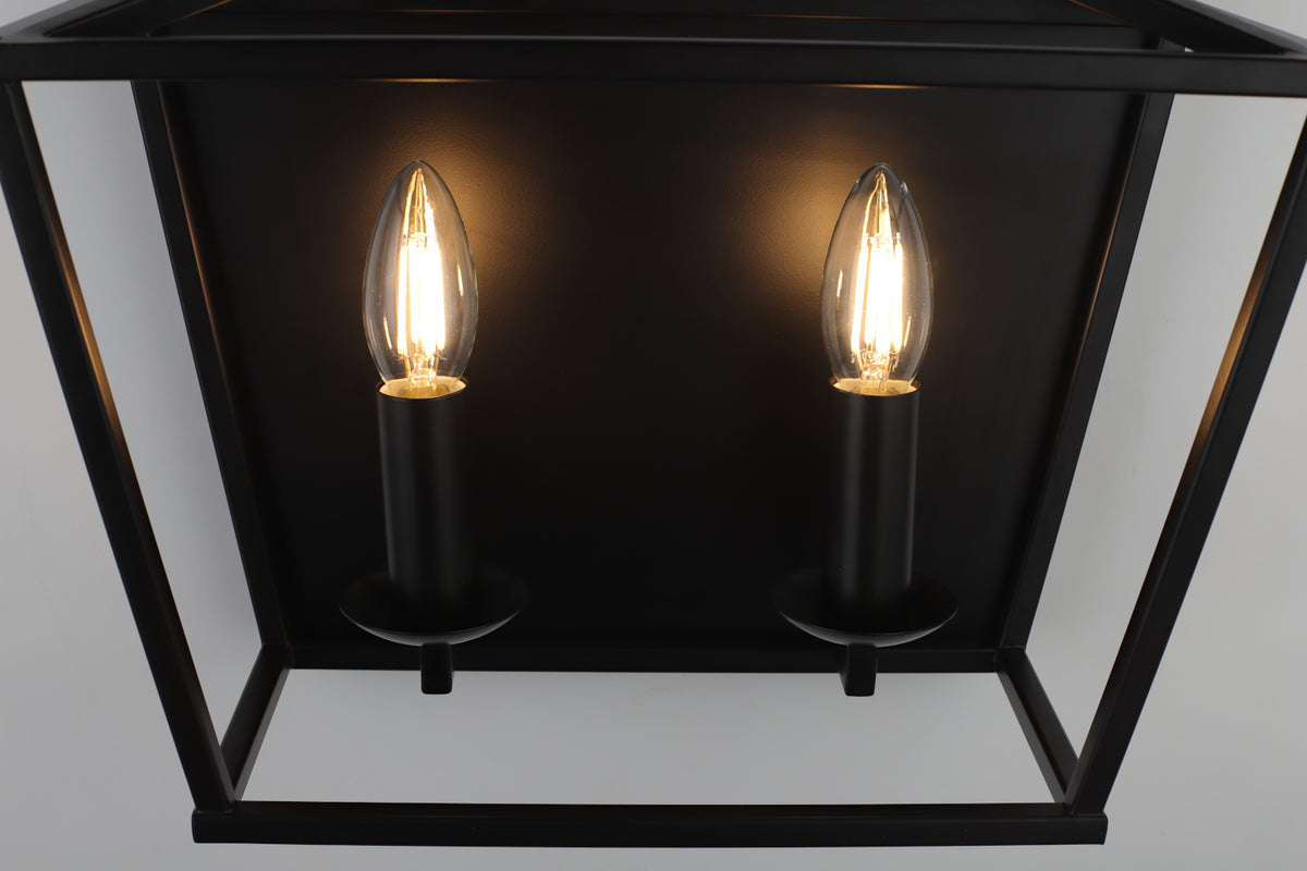 Perigan 2-Light Wall Light — Black — view 6