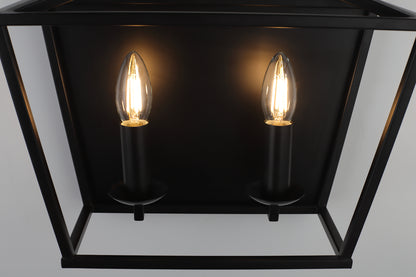Perigan 2-Light Wall Light — Black — view 6
