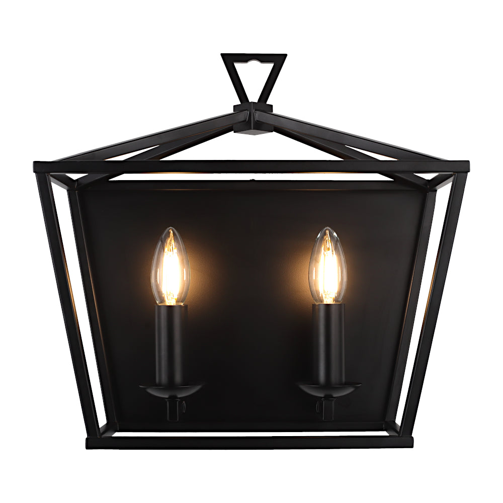Perigan 2-Light Wall Light — Black — view 9