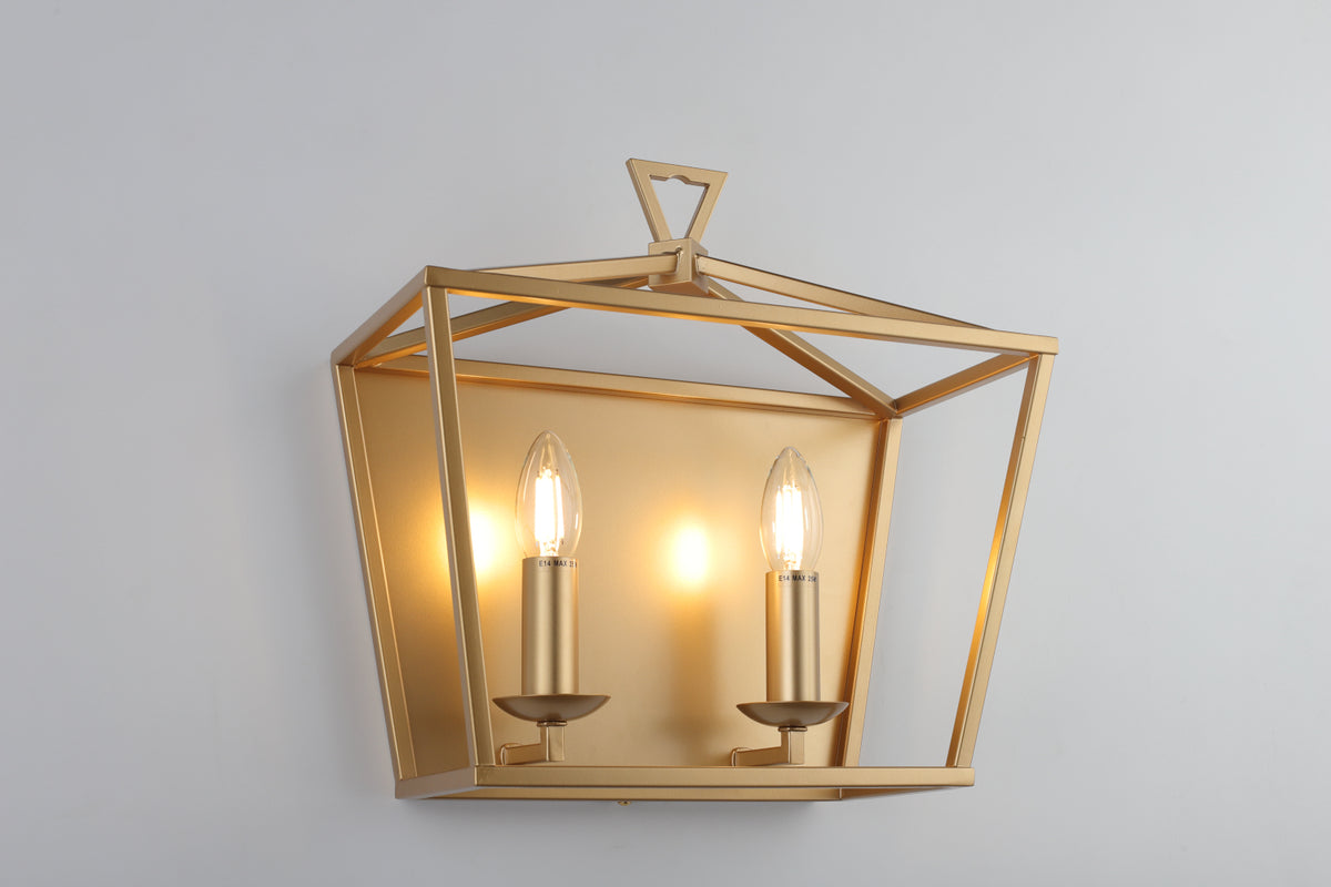 Perigan 2-Light Wall Light — Matt Gold — view 3