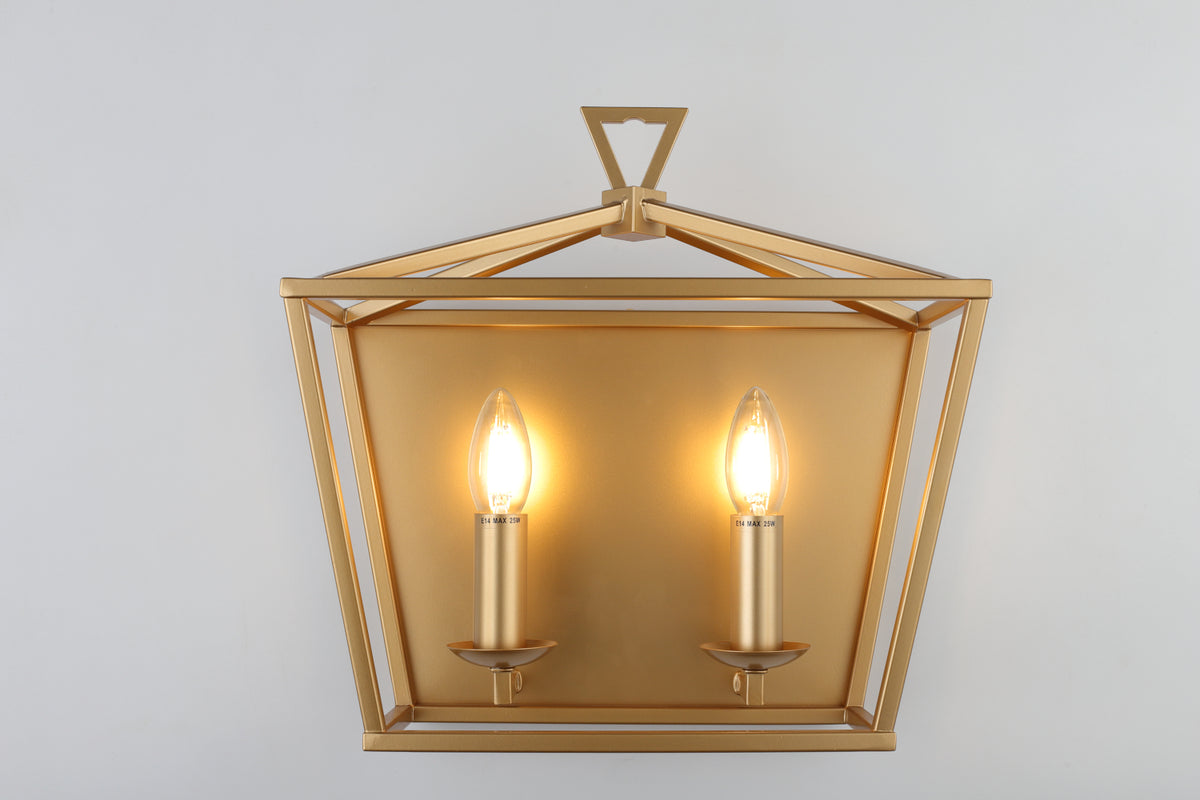 Perigan 2-Light Wall Light — Matt Gold — view 5