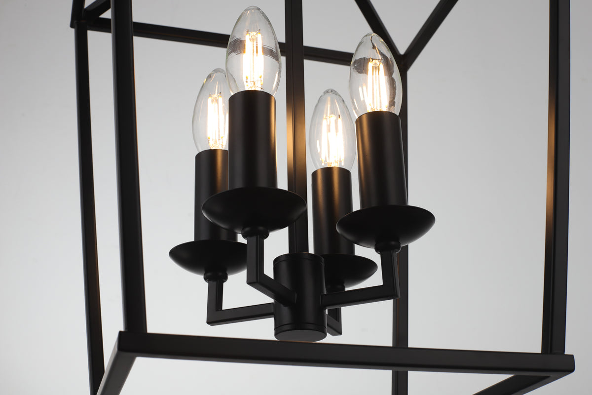 Perigan 4-Light Pendant — Black