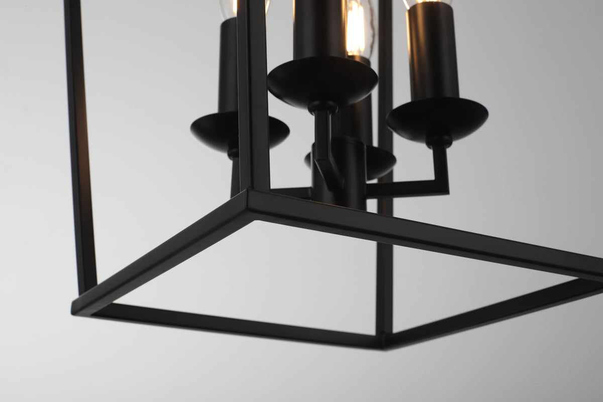 Perigan 4-Light Pendant — Black — view 3