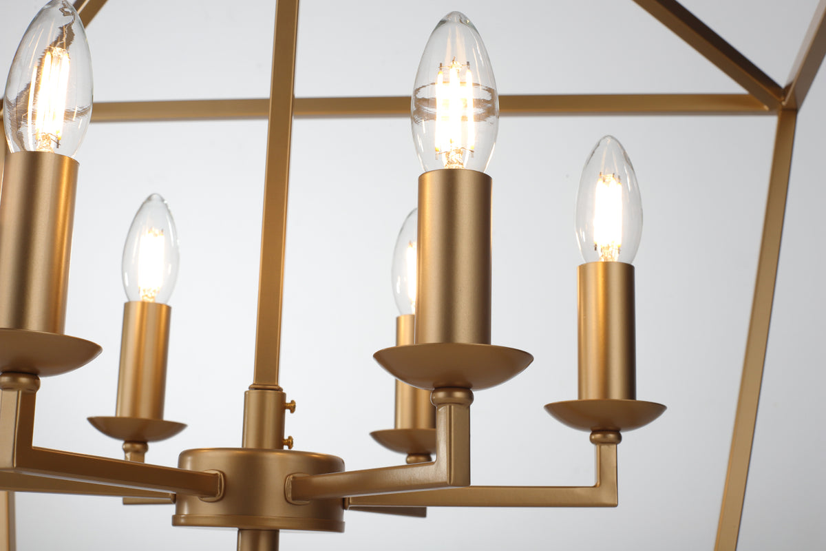 Perigan 6-Light Pendant — Matt Gold — view 2