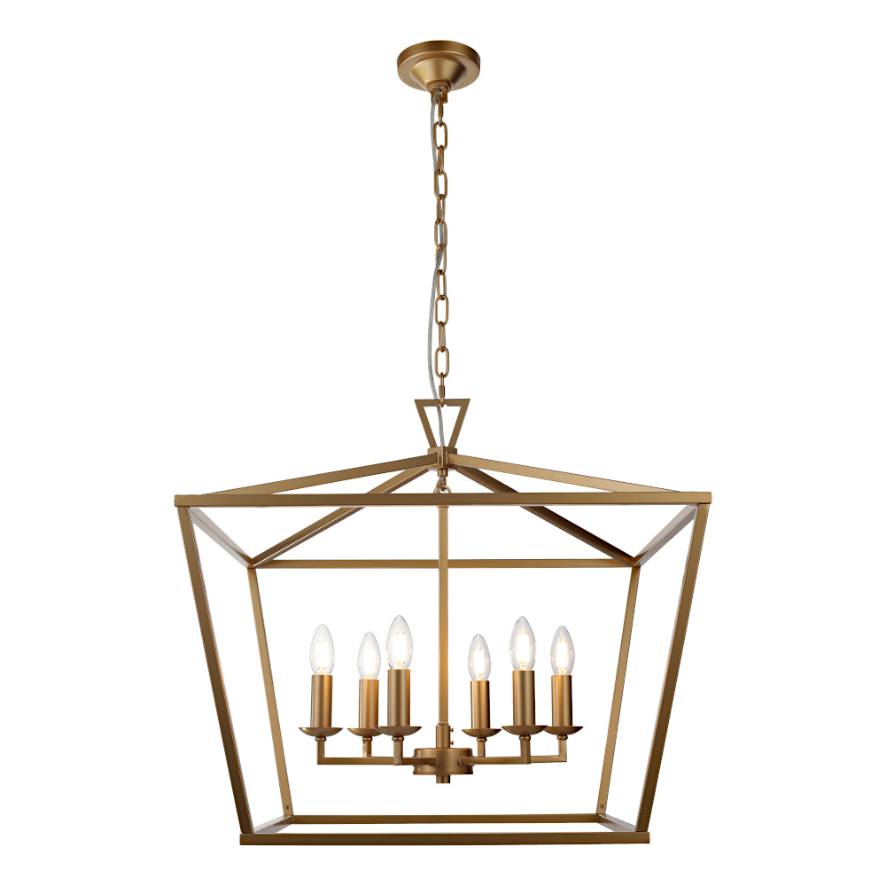 Perigan 6-Light Pendant — Matt Gold — view 8