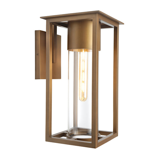Ryde 1-Light Exterior Wall Light — Aged Brass