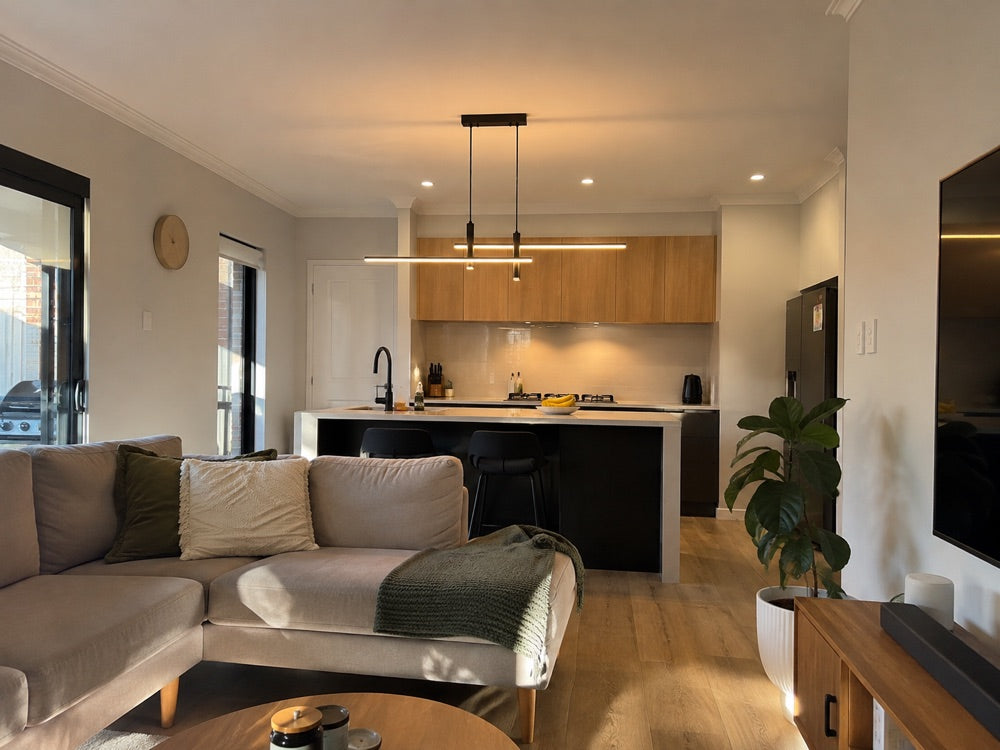 Modern Linear LED Pendant styled in an Australian home 4